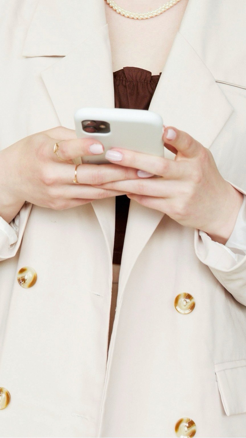 Patient completing her health assessment on a phone